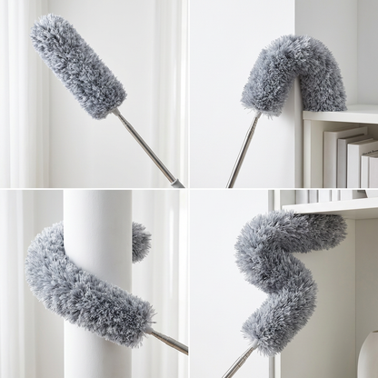 Elynethra™ Bendable Microfiber Duster with Telescopic Pole – Lightweight, Flexible & Reach Up to 2.5m