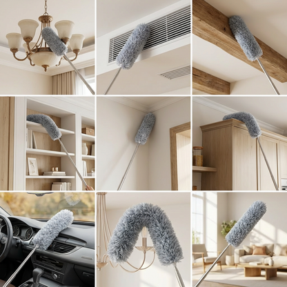 Elynethra™ Bendable Microfiber Duster with Telescopic Pole – Lightweight, Flexible & Reach Up to 2.5m